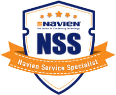 a logo for a company called navien service specialist .